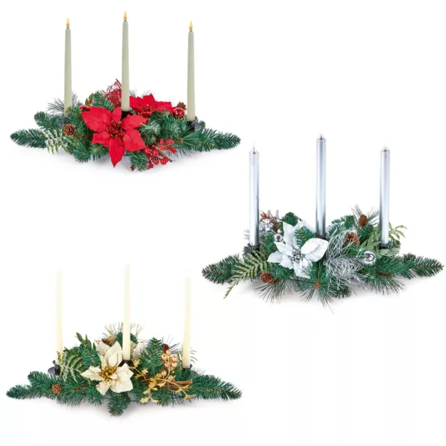 Christmas - Table Decoration - Poinsettia Centrepiece - 60cm - Choose Colour
