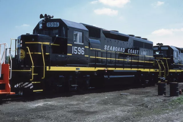 Orig Slide SCL Seaboard Coast Line GP40 #1596 - Riverdale IL 1970 - Fresh!