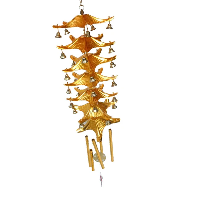 campana di metallo cinese fortunato feng shui appeso carillon del , sette