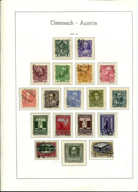 Österreich 1850 - 1934 gest. + ** Sammlung in Leuchtturm falzlos Vordruckalbum