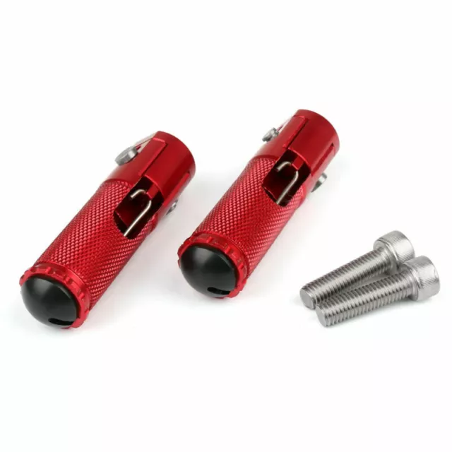 CNC Folding Foot Pegs Fußrasten Rear Rest Racing Für Universal Motorrad rot