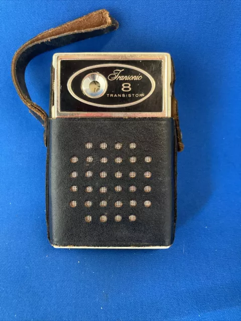 Vintage Transonic 8 Transistor Radio And Case Hong Kong