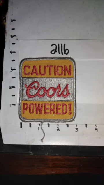 vintage sew on patch Caution Coors Powered