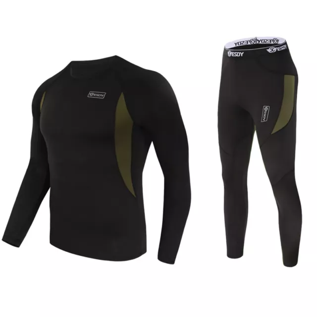 ESDY Ensemble de sous-vêtements thermiques pour hommes Long Johns Top & Bottom