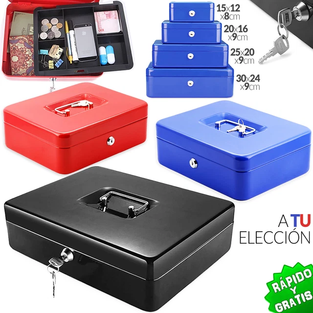 CAJA DE CAUDALES Metálica Llave Colores Tamaños Ahorro Metal Cash