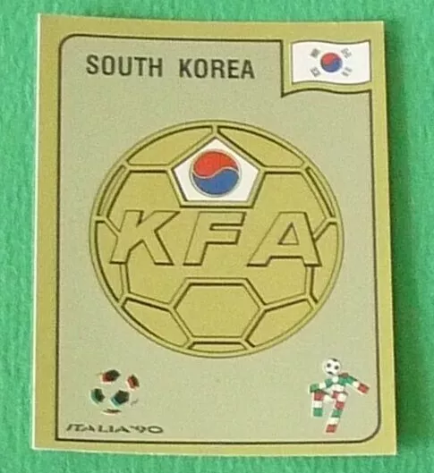 N°316 Badge Wappen Coree Sud Panini Coupe Monde Football Italia 90 1990 Wc Wm