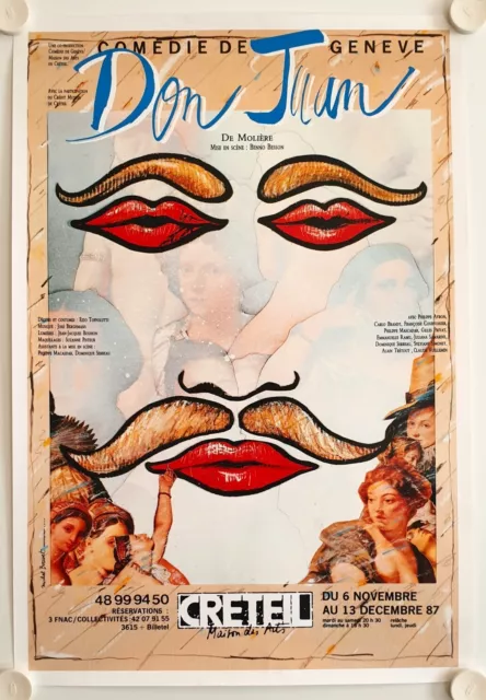 Affiche Comédie de Genève DON JUAN Molière 1987 Créteil MICHEL BOUVET