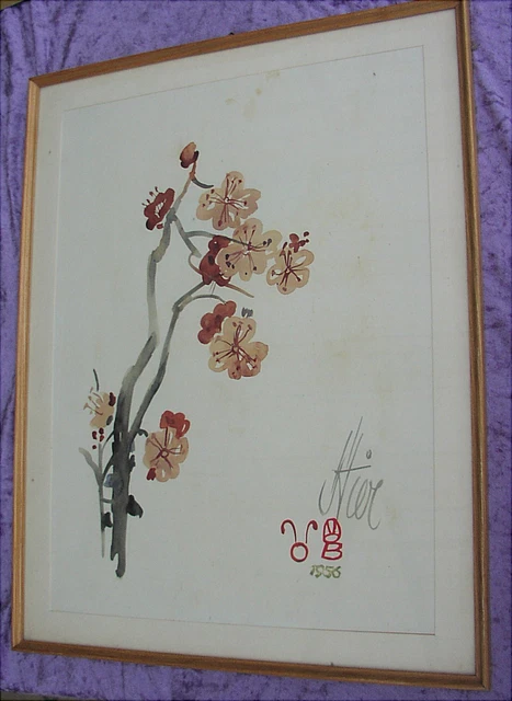 ALTES AQUARELL BLUME von 1956 Walter Blümel Stuttgart EUR 290,00