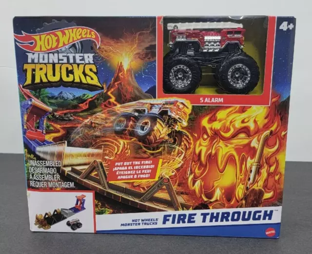 Hot Wheels Monster Trucks Fire Through Playset