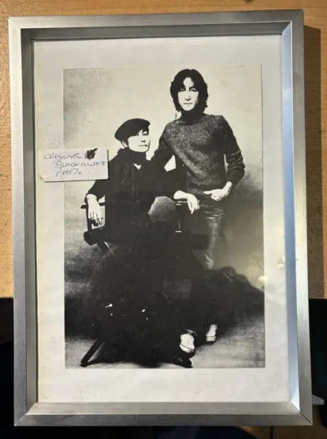 John Lennon & Yoko Ono Original Photo Framed Display The Beatles Free Uk P&P