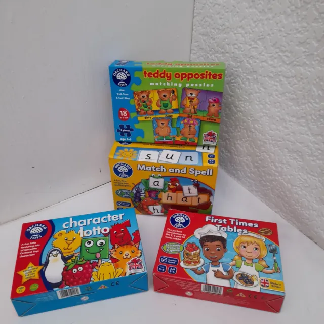 Orchard Toys 4 X Educational Games Bundle 100% Complete  - Free Postage
