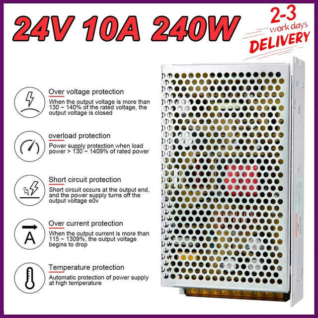 LED Netzteil Trafo Schaltnetzteil Transformator Power Supply Adapter DC 12V 10A