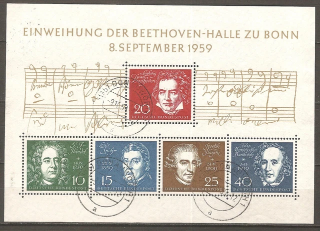 (27); BUND gestempelt; "Beethovenblock"! Block 2 mit Tagesstempel!