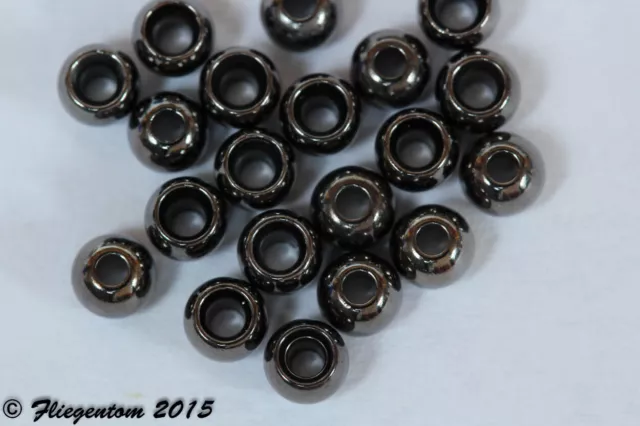 Fliegentom Brass Beads Black Nickel, 20 pieces