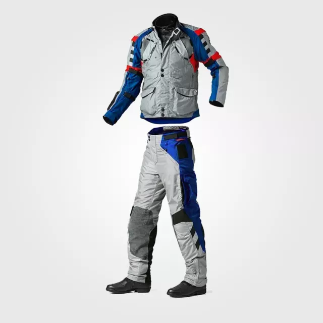 Pro 3 BMW Motorrad Rallye Grey & Blue Jacket & Pant Motorcycle Racing Suit