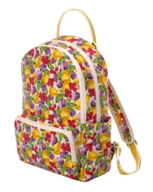 Cath Kidston Painted Fruit Pocket Backpack A4 homework books wipe-clean coat