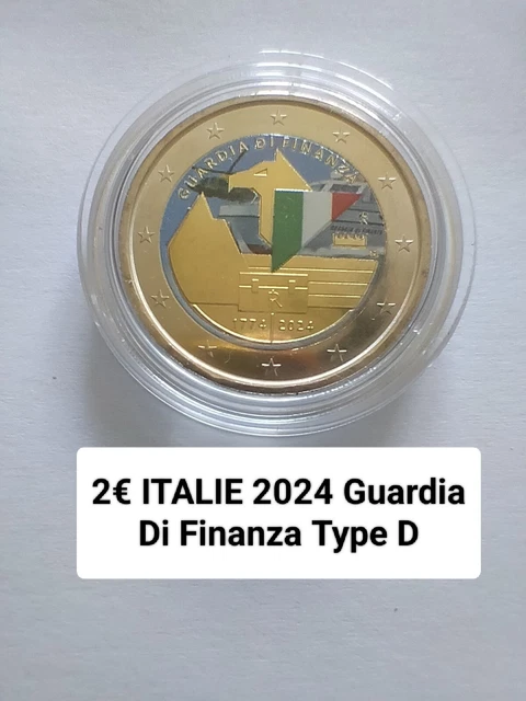 pi-ce-2-euros-italie-2024-garde-des-finances-couleur-colored-unc-type-d
