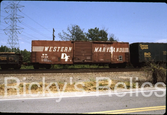 Duplicate Slide WM #35168 Boxcar Western Maryland Petersburg VA SCL Collier Yard
