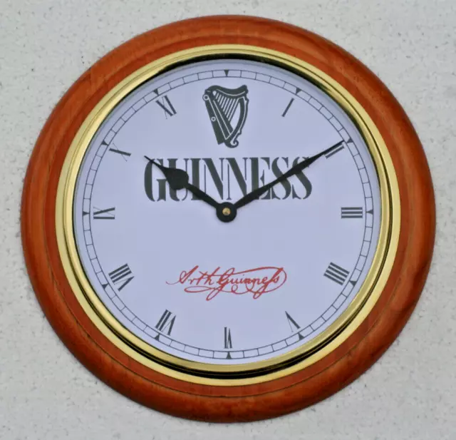 Guinness Wall Clock 12.7/8" Diameter Harp Design