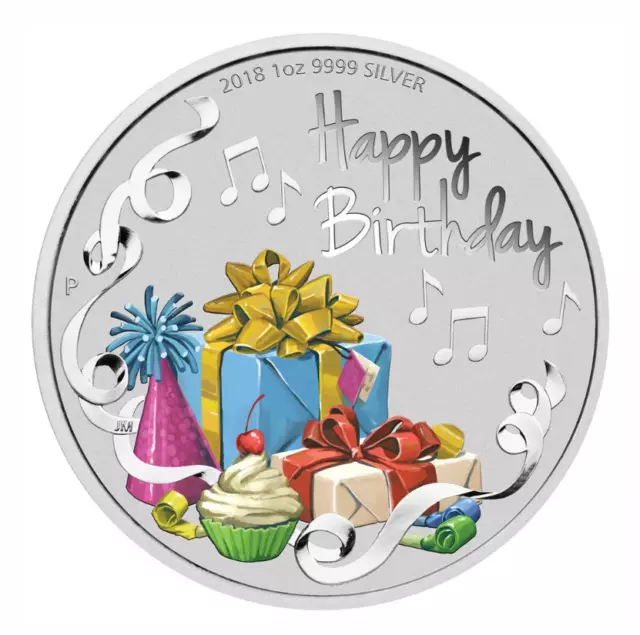 2018 Perth Mint 1oz 9999 Silver Coin - Happy Birthday