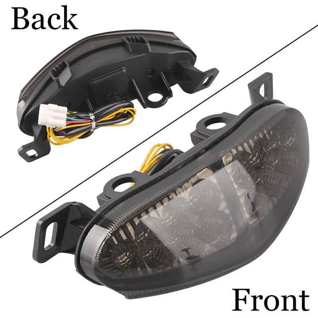 Luce Coda Freno Posteriore LED Segnali di Gira per Kawasaki ER-6N 2009 - 2011 Fumo