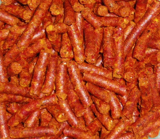 [4,99€/100g] 100g PAPRIKA STICKS Pellets für Garnelen Garnelenfutter Fischfutter