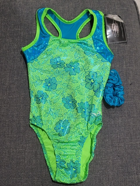 Dreamlight Activewear Leotard Dance Gymnastics Adult AXS 1999-A Green Blue New