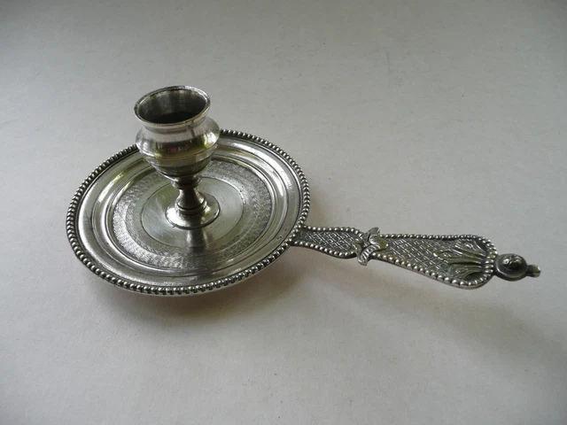 Soliflore / Bougeoir En Argent Poinçonné B W - Gravure Main - Occasion