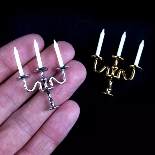 Candelabros en miniatura para casa de muñecas escala 1:12