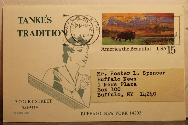 New York NY Buffalo Tanke's Tradition Postcard Old Vintage Card View Standard PC