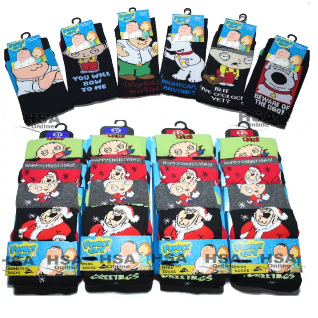 Mens Family Guy Socks Novelty Character Socks,Stewie,Peter,Brian,CHRISTMAS GIFT