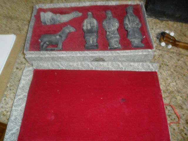 5 Lot Box Chinese Statues Terracotta Qin Dynasty Emperor Shi Museum Relica S