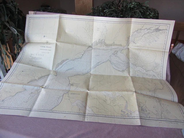 Orig 1941 Alaska Cook Inlet Northern Part Map U.S. Coast + Geodetic Survey 45x35