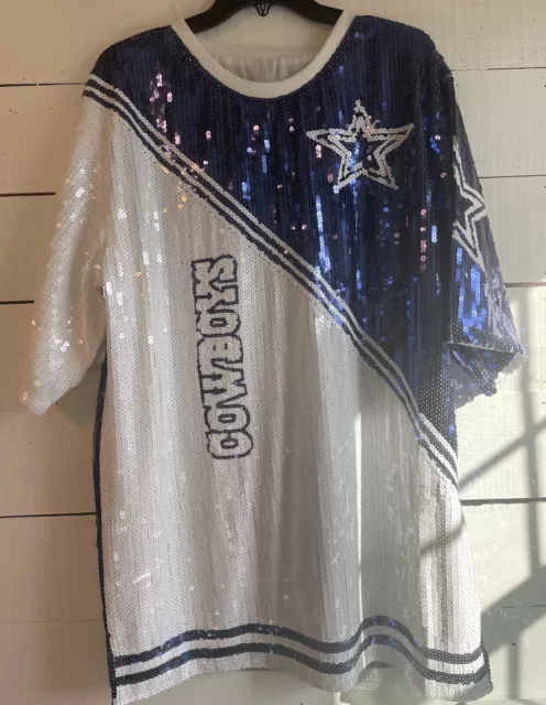 DALLAS COWBOYS SEQUIN Jersey Dress/Jersey/ NFL/ Game Day $69.99 - PicClick
