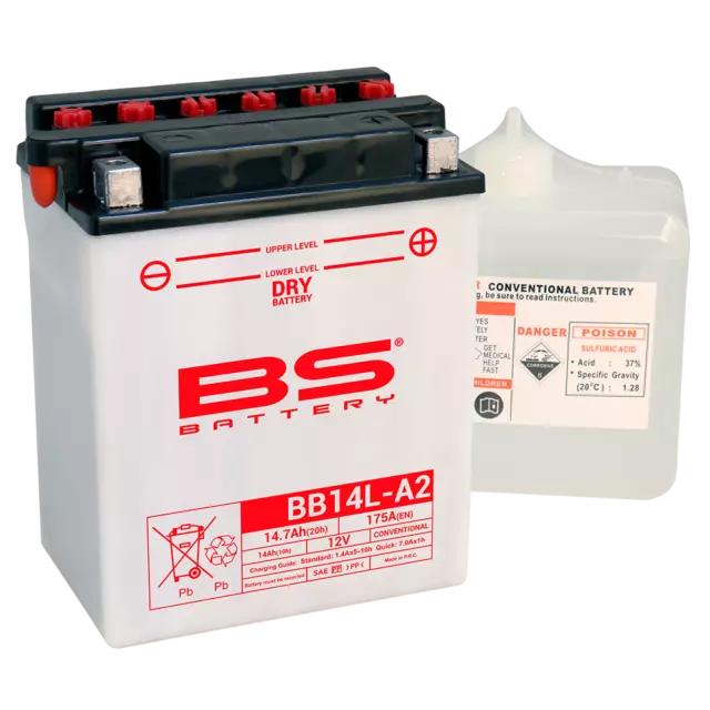 44804 - BATTERIE BS Battery BB14L-A2 fresh pack compatible avec YAMAHA XS 650 S