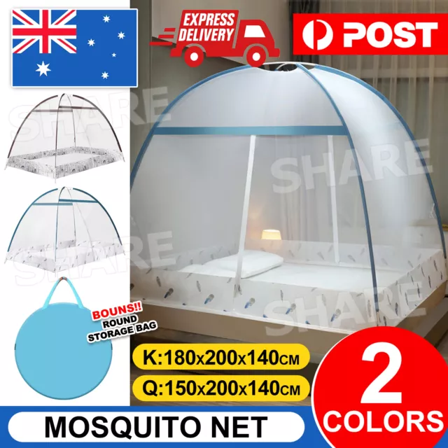Mosquito Bed Nets Foldable Canopy Dome Fly Repel Insect Camping Protect Netting