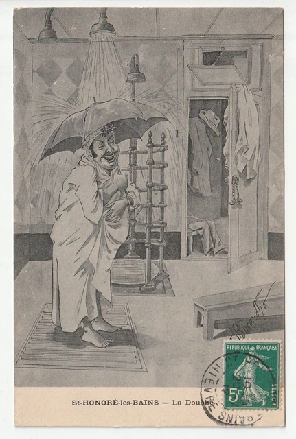 SAINT HONORE LES BAINS - Nievre - CPA 58 - Cure La Douche - Illustrat.  Bocardho