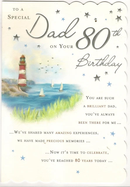 VATER 80. GEBURTSTAG Grußkarte Happy Special poetischer Vers 80 Jahre