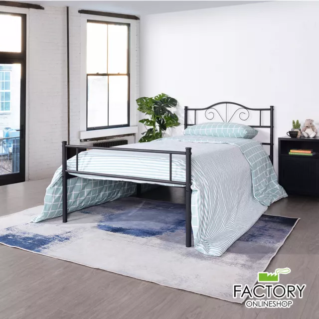 Twin Full Queen Size Metal Bed Frame Mattress Platform Headboard Foundation Base