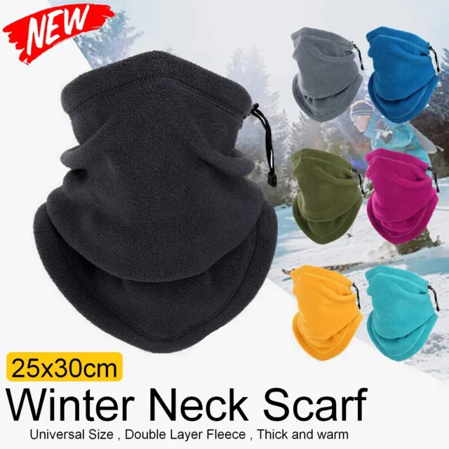 Winter Warm Fleece Snood Scarf Neck Warmer Beanie Hat Ski Balaclava Men Women AU