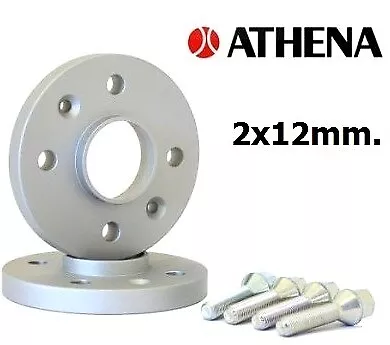 Coppia Distanziali Ruote Athena 12 Mm. Fiat 500 Abarth 2008 In Poi Con Bulloni