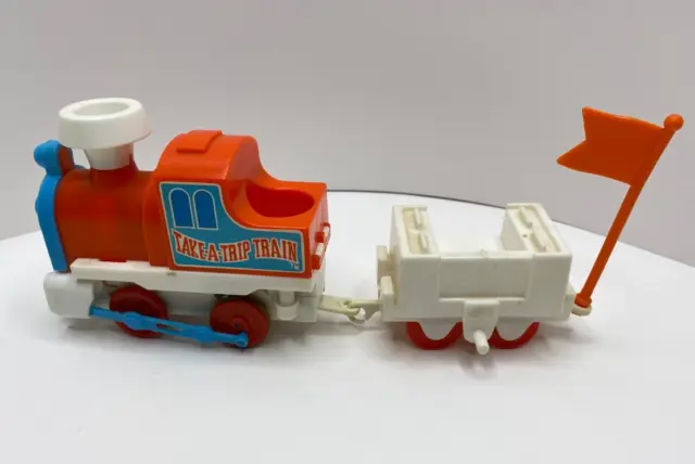 Tomy Playrail Merry-Go Copter Playset Train Engine & Car - 1978 Vintage