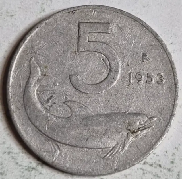 Italy 1953 5 Lire coin