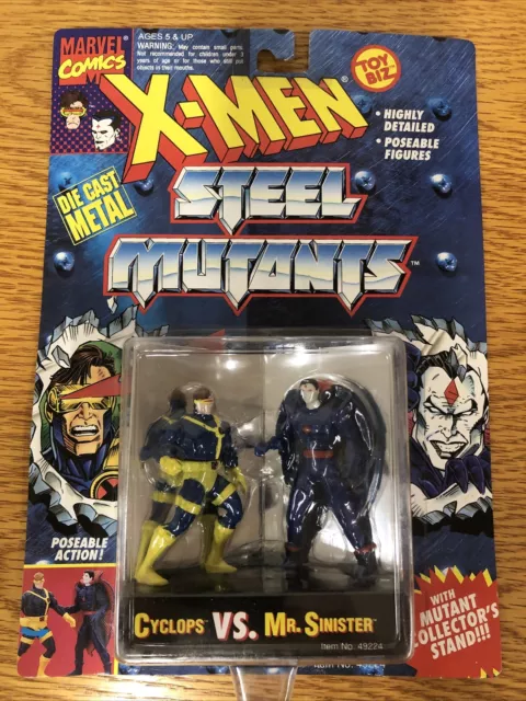 Steel Mutants X-Men: 3" Cyclops vs Mr. Sinister (1994, ToyBiz) Free Shipping!