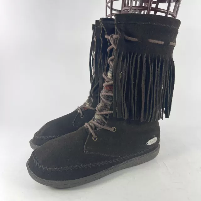 Woolrich Womens Pocono Creek Lace-Up Boot US 8 Fringe Lined Lined Moccasin Boot