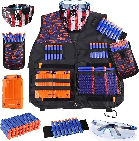 KIDS TACTICAL VEST Kit for Nerf Guns NStrike Elite Series with Refill