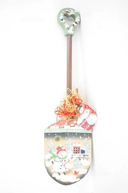 Shovel Christmas IN Wood Decorative Painted 80 CM
