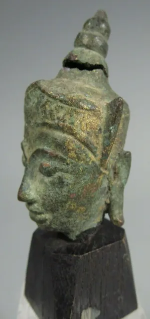 Thai Thailand Ayutthaya bronze Buddha Gilt Bronze Buddha Head ca. 18th century 10