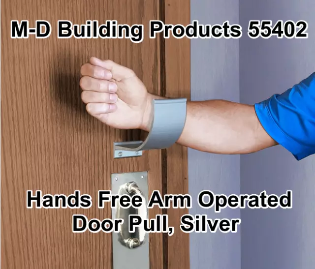 40X LOT - M-D Building Products 55402 Hands Free Arm Operated Door Pull, Silver