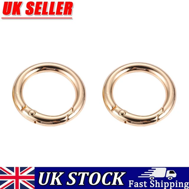 2pcs 2cm Metal Circle Trigger Rings DIY Accessories Alloy for Bag (Gold)